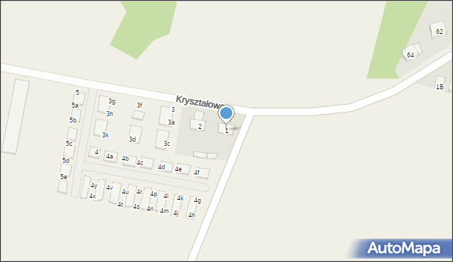 Kamień, Kryształowa, 1, mapa Kamień