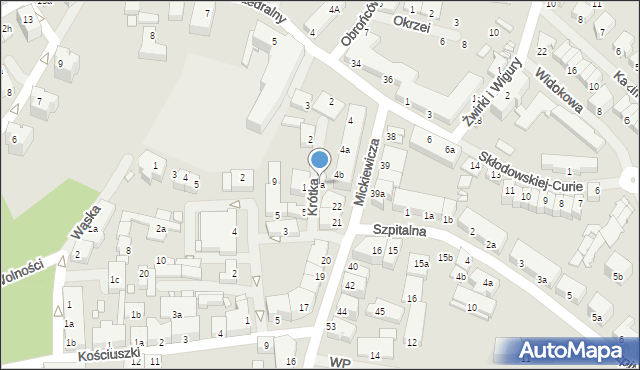 Kamień Pomorski, Krótka, 1a, mapa Kamień Pomorski