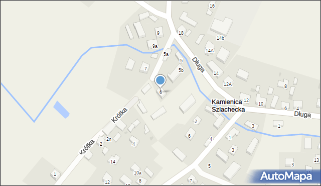 Kamienica Szlachecka, Krótka, 6, mapa Kamienica Szlachecka