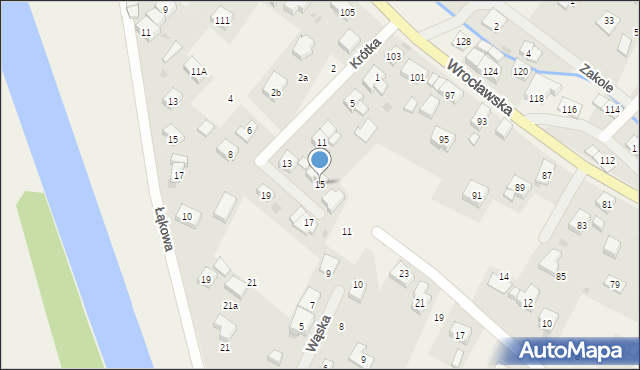 Kamieniec Wrocławski, Krótka, 15, mapa Kamieniec Wrocławski