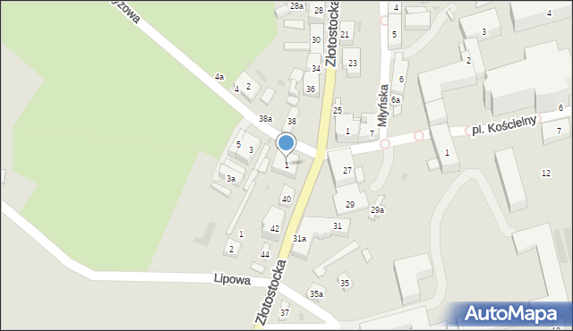 Kamieniec Ząbkowicki, Krzyżowa, 1, mapa Kamieniec Ząbkowicki