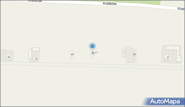 Kamienna, Kretków, 39, mapa Kamienna