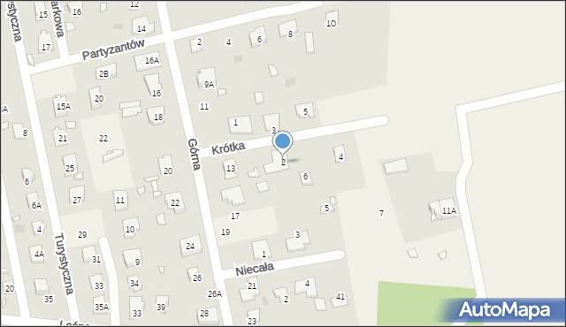 Kanie, Krótka, 2, mapa Kanie