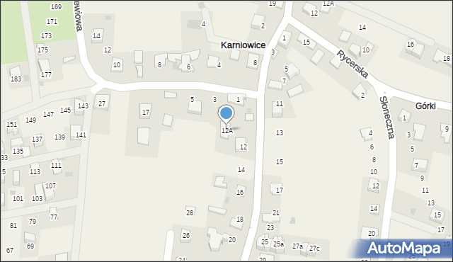 Karniowice, Krakowska, 12A, mapa Karniowice