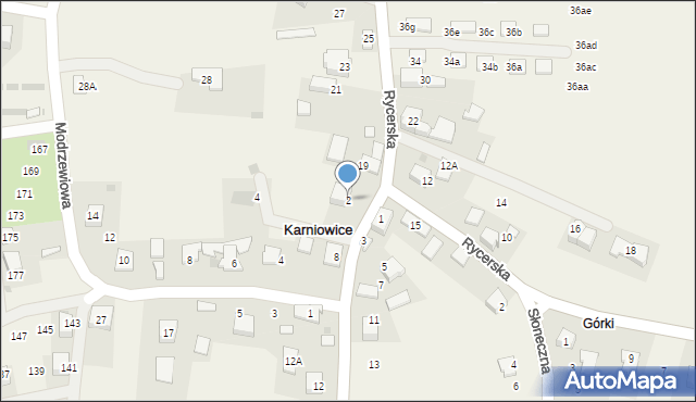 Karniowice, Krakowska, 2, mapa Karniowice
