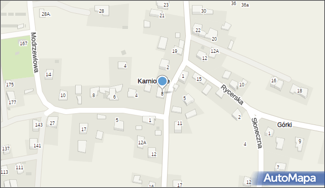 Karniowice, Krakowska, 8, mapa Karniowice