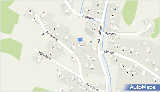 Karniowice, Króla Władysława Łokietka, 77A, mapa Karniowice