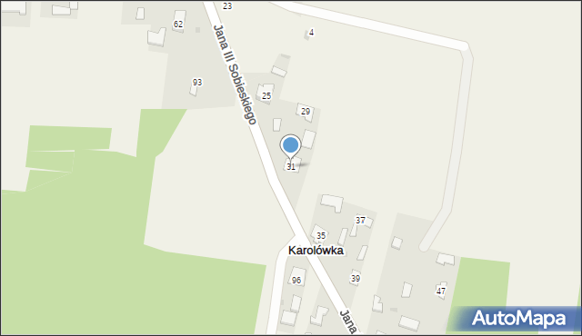 Karolówka, Króla Jana III Sobieskiego, 31, mapa Karolówka