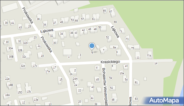 Kartuzy, Krasickiego Ignacego, bp., 5, mapa Kartuzy