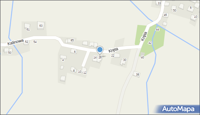 Kaszów, Kręta, 16, mapa Kaszów