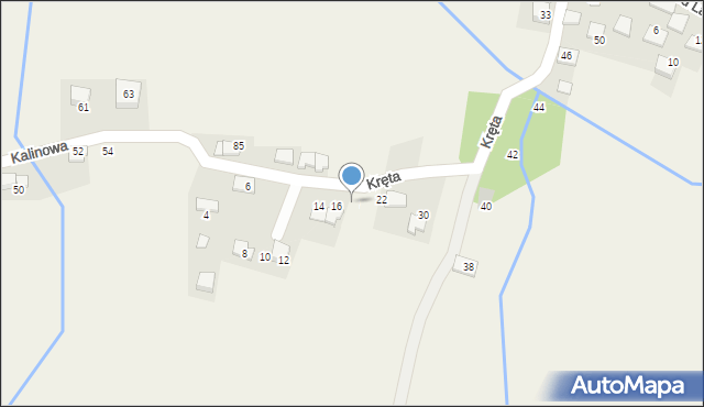 Kaszów, Kręta, 18, mapa Kaszów