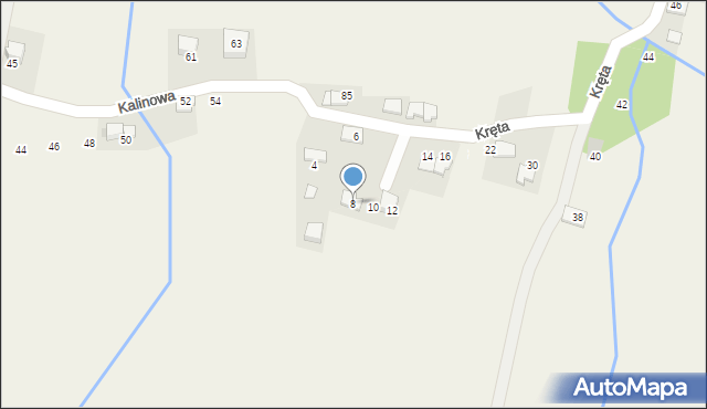 Kaszów, Kręta, 8, mapa Kaszów