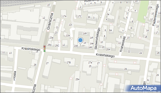Katowice, Krasińskiego Zygmunta, 14b, mapa Katowic