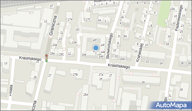 Katowice, Krasińskiego Zygmunta, 14c, mapa Katowic