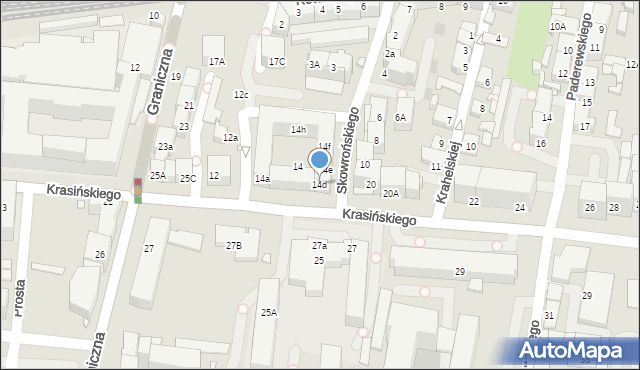 Katowice, Krasińskiego Zygmunta, 14d, mapa Katowic