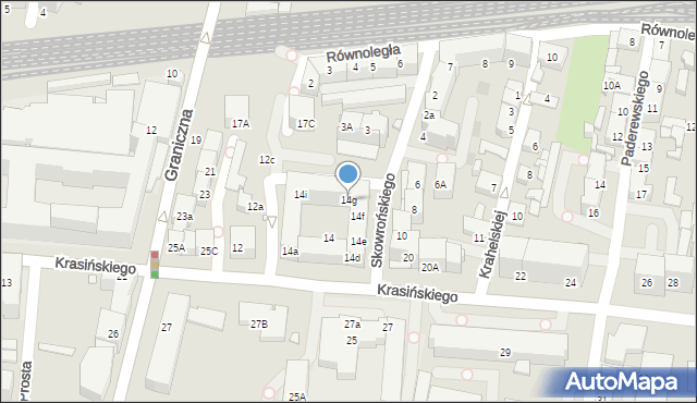 Katowice, Krasińskiego Zygmunta, 14g, mapa Katowic