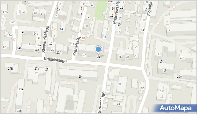 Katowice, Krasińskiego Zygmunta, 24, mapa Katowic