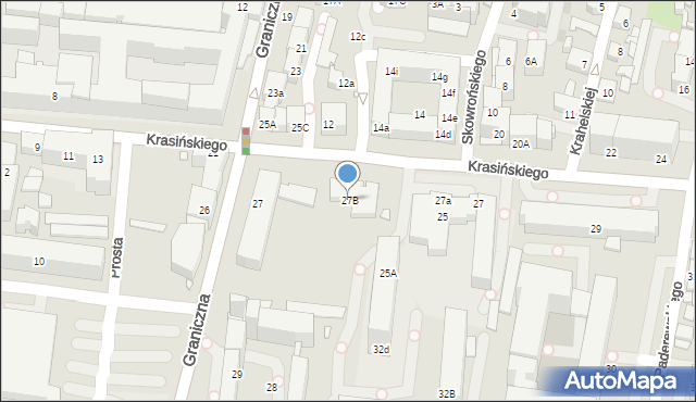 Katowice, Krasińskiego Zygmunta, 27B, mapa Katowic