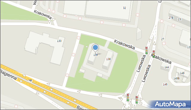 Katowice, Krakowska, 136, mapa Katowic