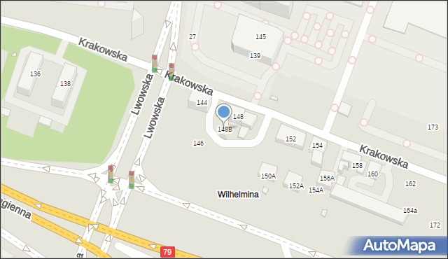 Katowice, Krakowska, 148B, mapa Katowic