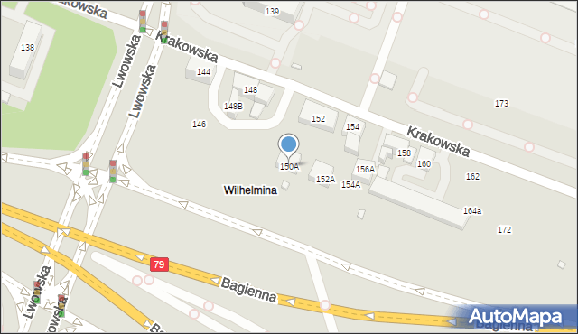 Katowice, Krakowska, 150A, mapa Katowic