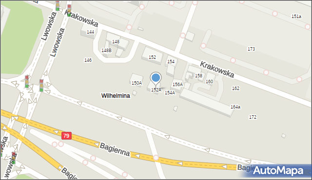 Katowice, Krakowska, 152A, mapa Katowic