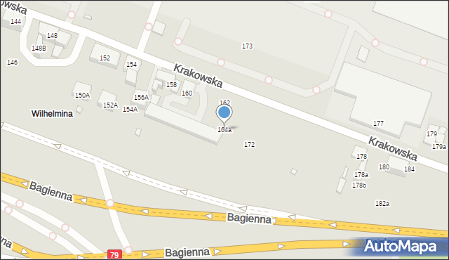 Katowice, Krakowska, 164a, mapa Katowic