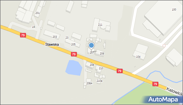 Katowice, Krakowska, 207, mapa Katowic