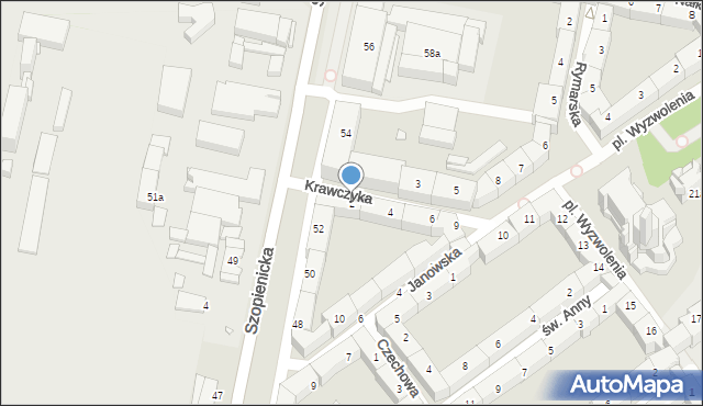 Katowice, Krawczyka Bernarda, 2, mapa Katowic