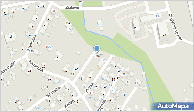 Katowice, Kryniczna, 26C, mapa Katowic