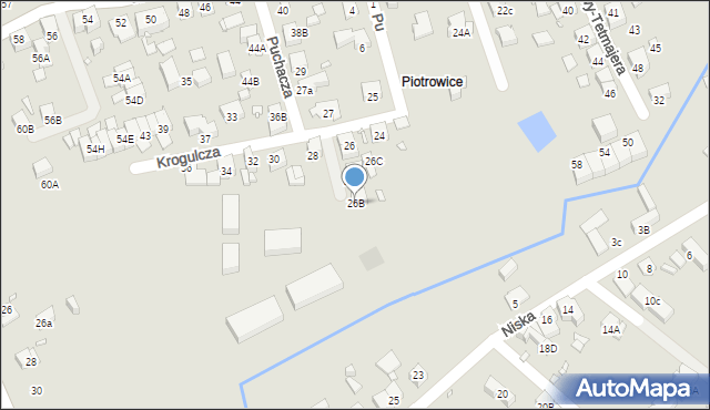 Katowice, Krogulcza, 26B, mapa Katowic