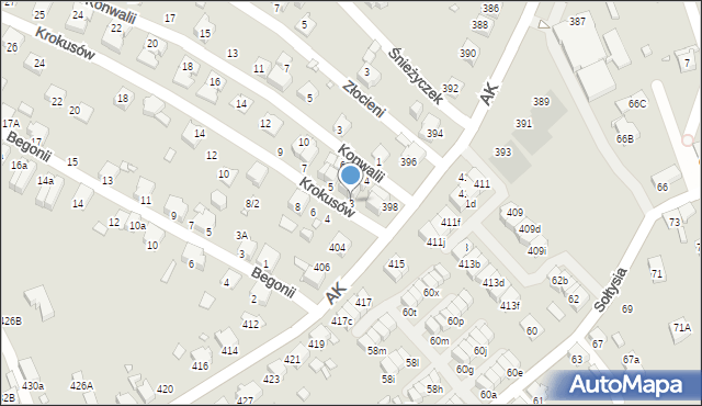 Katowice, Krokusów, 3, mapa Katowic