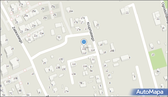 Katowice, Krupińskiego Bolesława, 11g, mapa Katowic