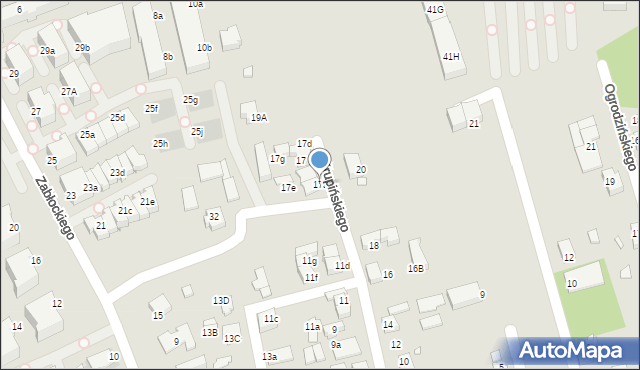 Katowice, Krupińskiego Bolesława, 17a, mapa Katowic