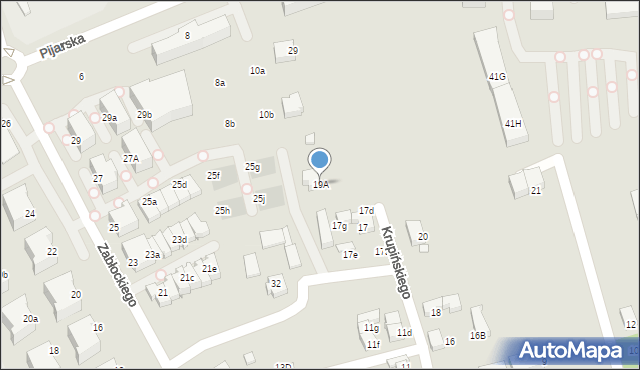 Katowice, Krupińskiego Bolesława, 19A, mapa Katowic