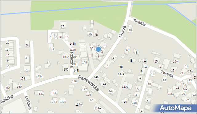 Katowice, Krucza, 1, mapa Katowic