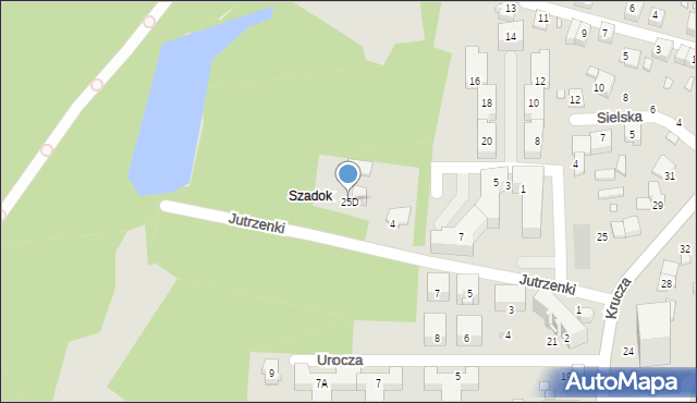 Katowice, Krucza, 25D, mapa Katowic