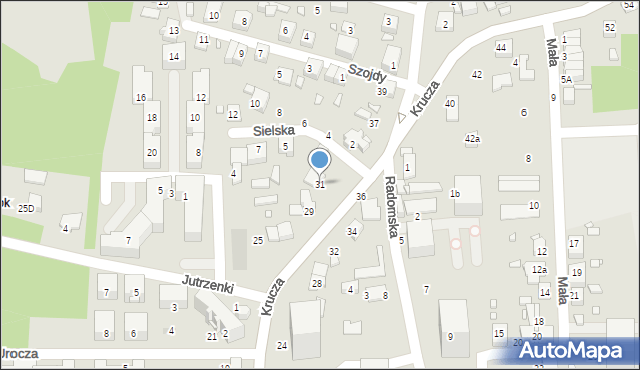 Katowice, Krucza, 31, mapa Katowic