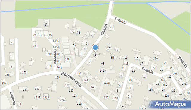 Katowice, Krucza, 4, mapa Katowic