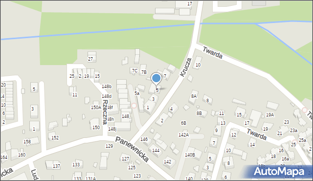 Katowice, Krucza, 5, mapa Katowic