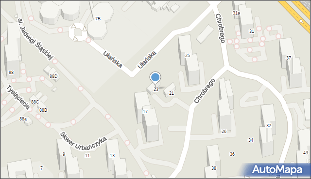 Katowice, Króla Bolesława Chrobrego, 23, mapa Katowic