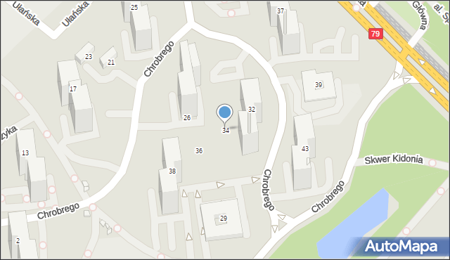 Katowice, Króla Bolesława Chrobrego, 34, mapa Katowic
