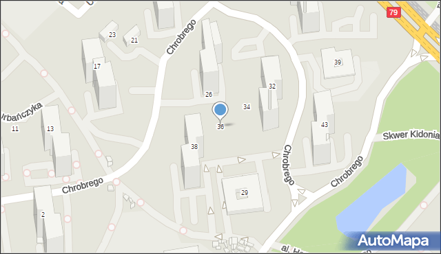 Katowice, Króla Bolesława Chrobrego, 36, mapa Katowic