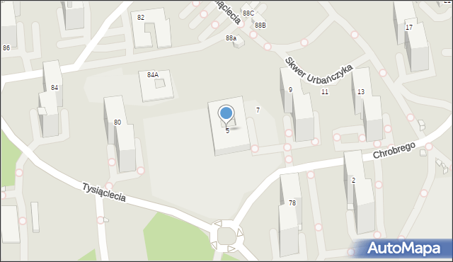 Katowice, Króla Bolesława Chrobrego, 5, mapa Katowic