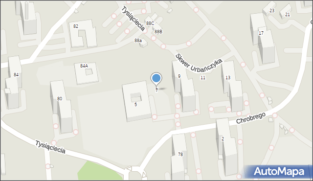 Katowice, Króla Bolesława Chrobrego, 7, mapa Katowic