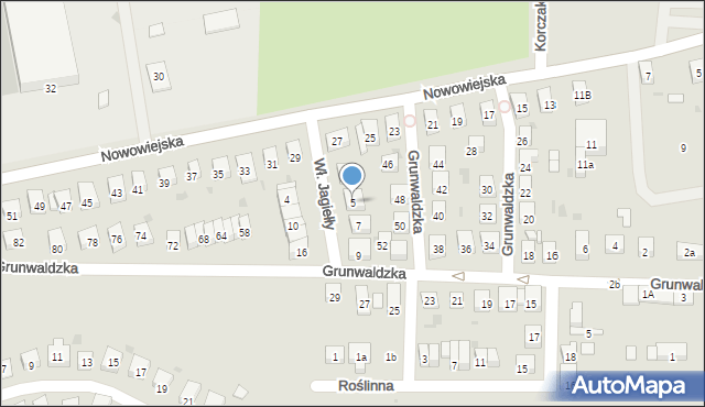 Kąty Wrocławskie, Króla Władysława Jagiełły, 5, mapa Kąty Wrocławskie