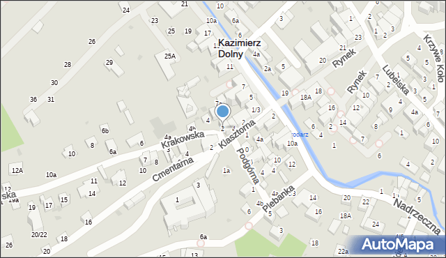 Kazimierz Dolny, Krakowska, 2, mapa Kazimierz Dolny