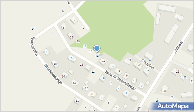 Kębłowo, Króla Jana III Sobieskiego, 14, mapa Kębłowo