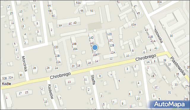Kędzierzyn-Koźle, Króla Bolesława Chrobrego, 14A, mapa Kędzierzyna-Koźle