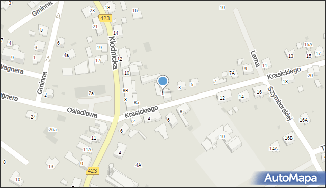 Kędzierzyn-Koźle, Krasickiego Ignacego, bp., 1, mapa Kędzierzyna-Koźle